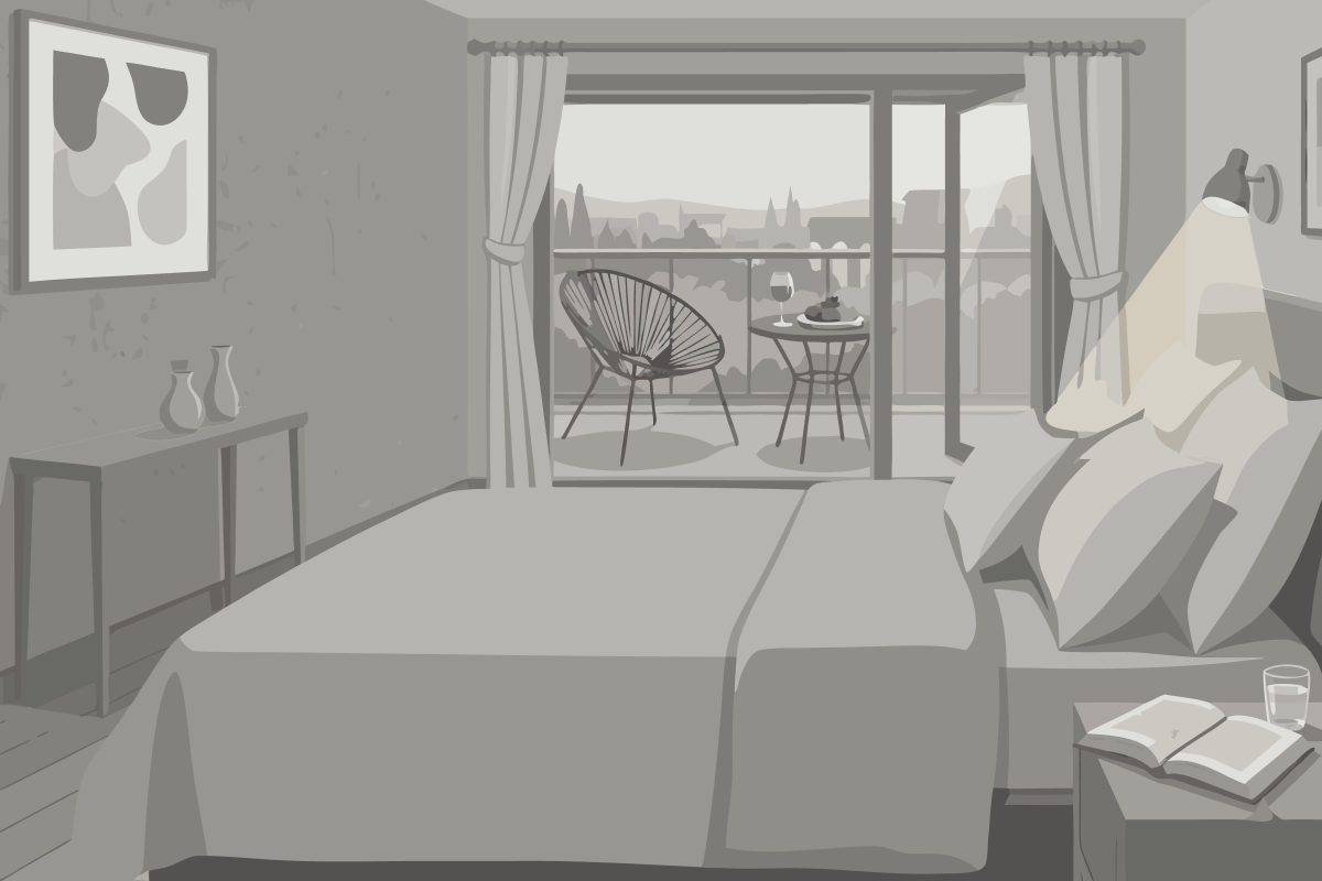 Apartment mit 1 Schlafzimmer und Terrasse
